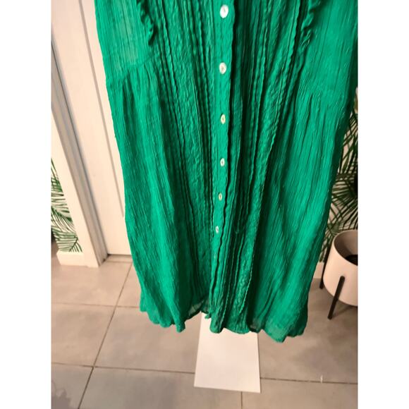 Anthropologie Meadow Rue Women's Green Button Down Mini Dress Size 4 - Picture 10 of 10